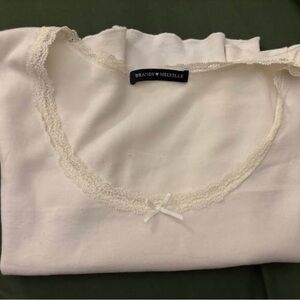 Brandy Melville Cream Lace Trim Chemise